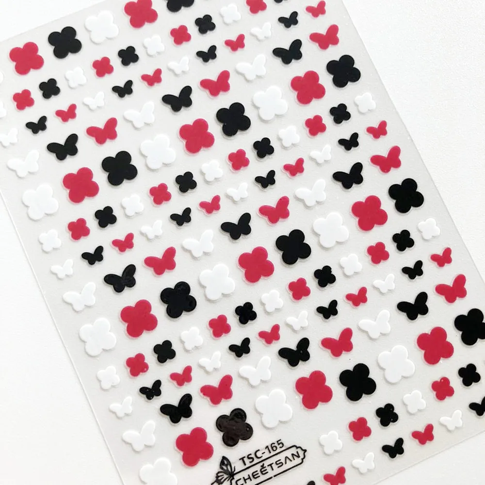 

Newest TSC-165 butterfly 3D nail art sticker decal template DIY self-adhesive nail wraps decoration tools
