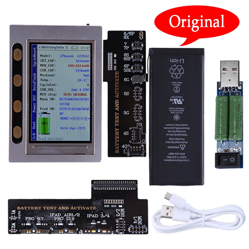 

Battery Checker For iPhone Battery Tester X 8 8P 7 7P 6 6P 6S 6SP 5 5S 4 4S iPad a Key Clear Cycle Battery Serial Number Repair