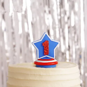 

Birthday Figure Number Star Candle Captain America Blue Shield Candle Boy Baby Kid Child Birthday Candle Cake Home Decor