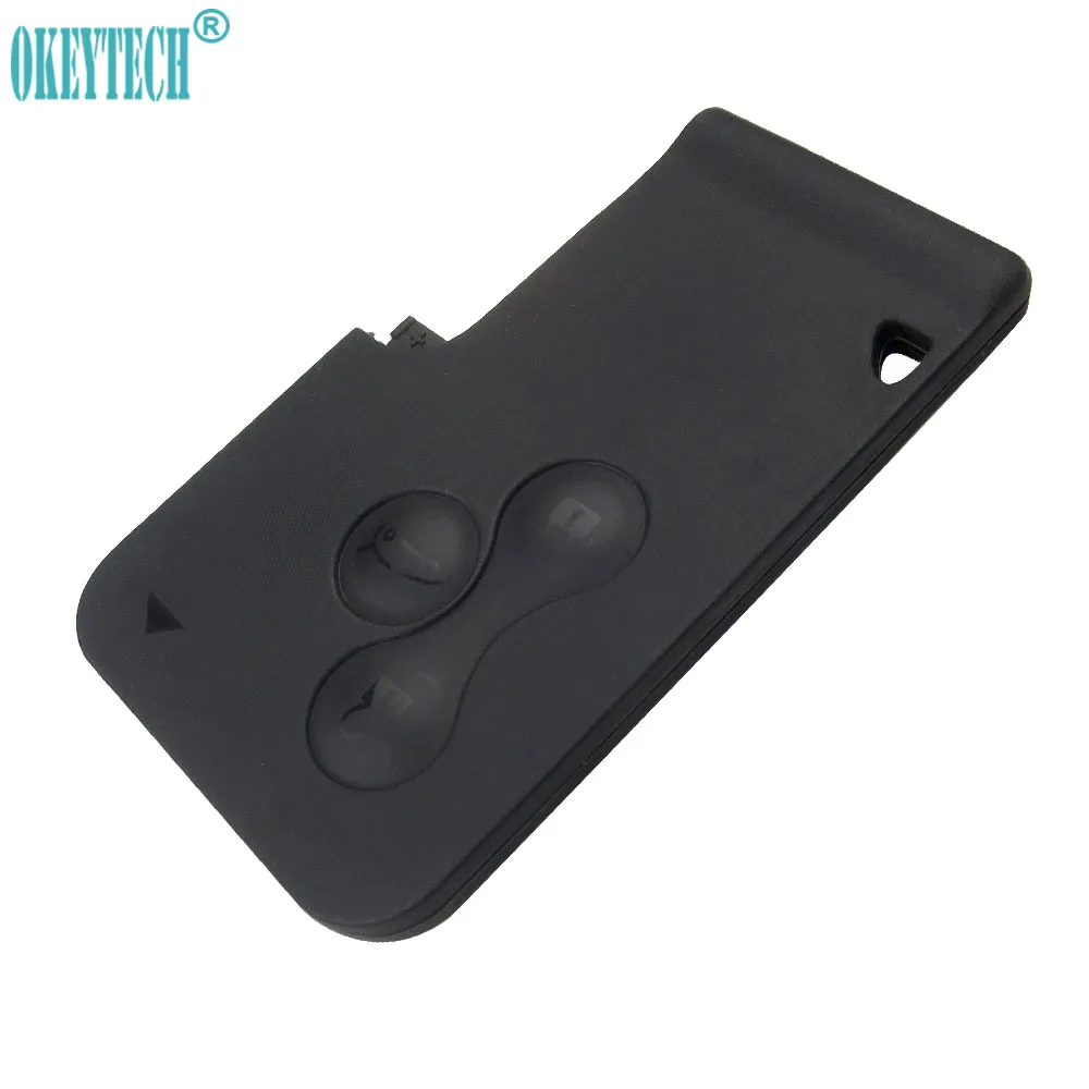 OkeyTech 3 Buttons Replacement Smart Key Card Shell Case for Renault Clio Megane Grand Scenic Blank Car Remote Fob Free Shipping