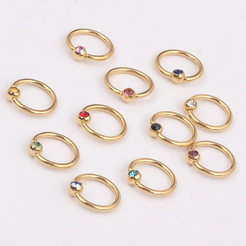 Fashion Body Jewelry Lip Ear Nose Eyebrow Piercing Hoop Ring Cartilage tragus stud Surgical Stainless Steel nipple ring 10 | Украшения и