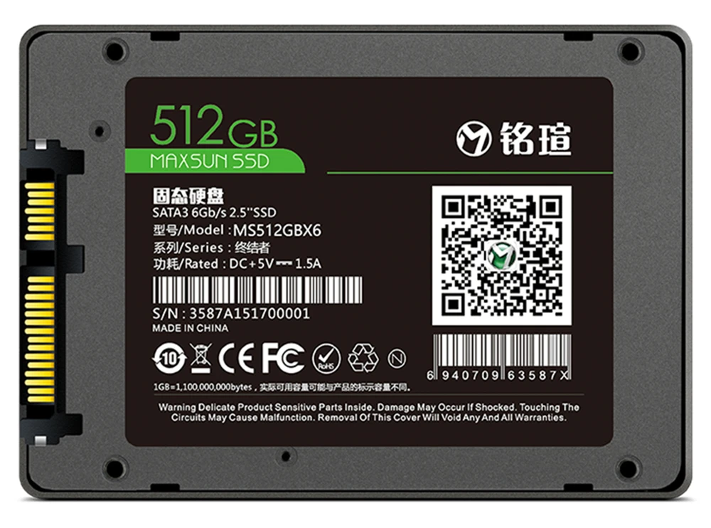 MAXSUN SSD 256 gb/360 gb/960 gb NAND флэш-память Тип TLC читать Скорость 490 МБ/с. Интерфейс Тип SATA 6 ГБ/сек. Три гарантия твердотельных дисков
