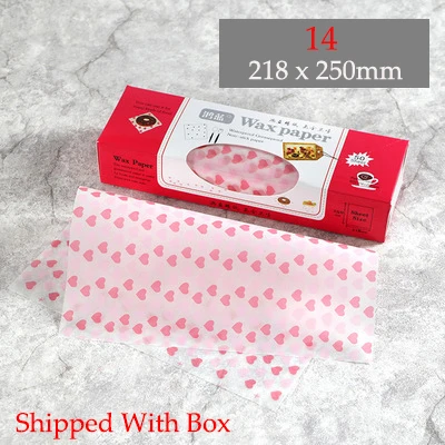 50Pcs/Lot Wax Paper Food-grade Grease Paper Food Wrappers Wrapping Paper for Bread Sandwich Burger Fries Oilpaper Baking Tools - Цвет: 14 With Box