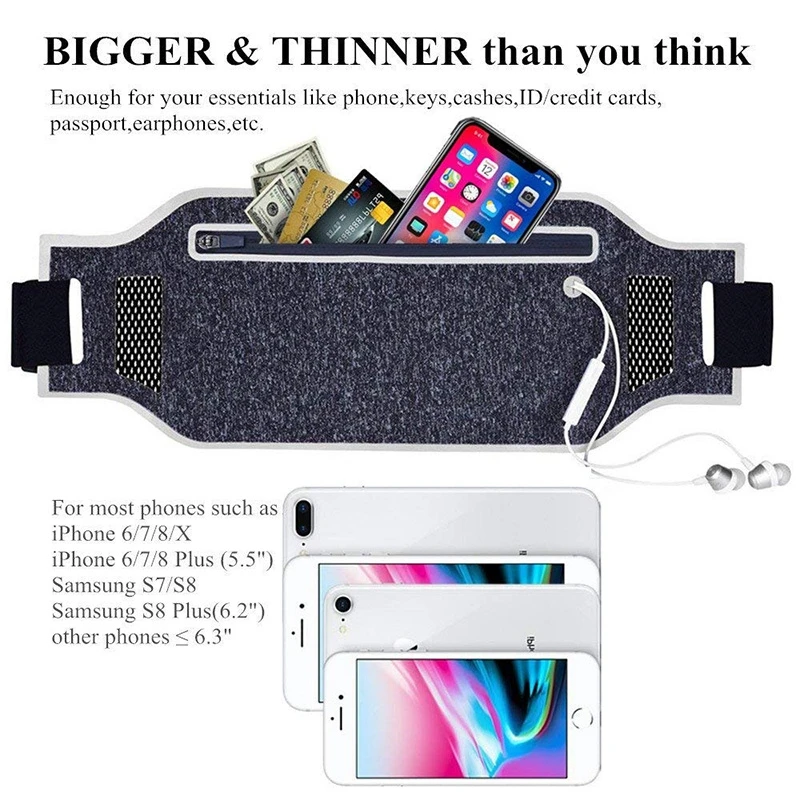 Ultra thin Running Waist Pouch Bag Lightweight Sport Belt Waist Pack