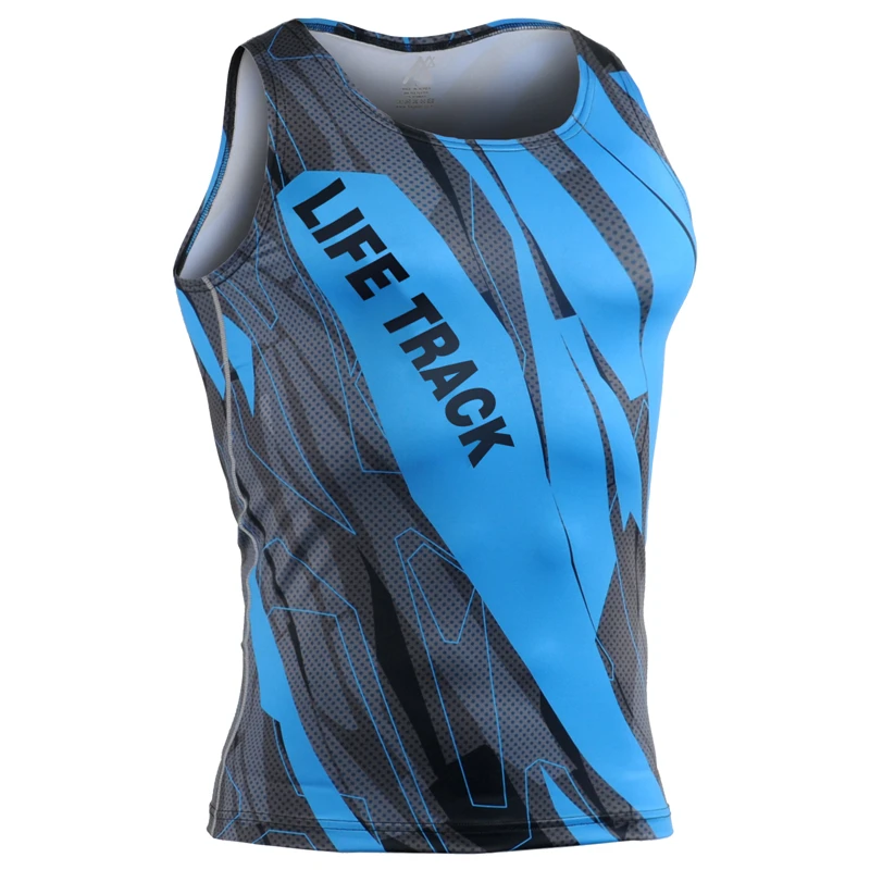 Life On Track Men Sports Vest Summer Style Slimming Exquisite Printing