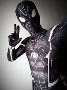

Black Spider-man Cosplay Costume Zentai Spider Man Superhero Bodysuit Suit Jumpsuits Hot Sale