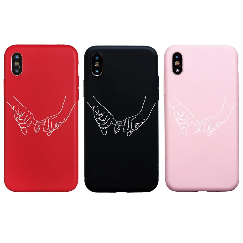 

Luxury Hand In Hand Lovers Soft Case For iphone 7 8 Plus 6 6s Plus Funda Capa Coque for iphone 5s SE X XS Max XR Phone Cover