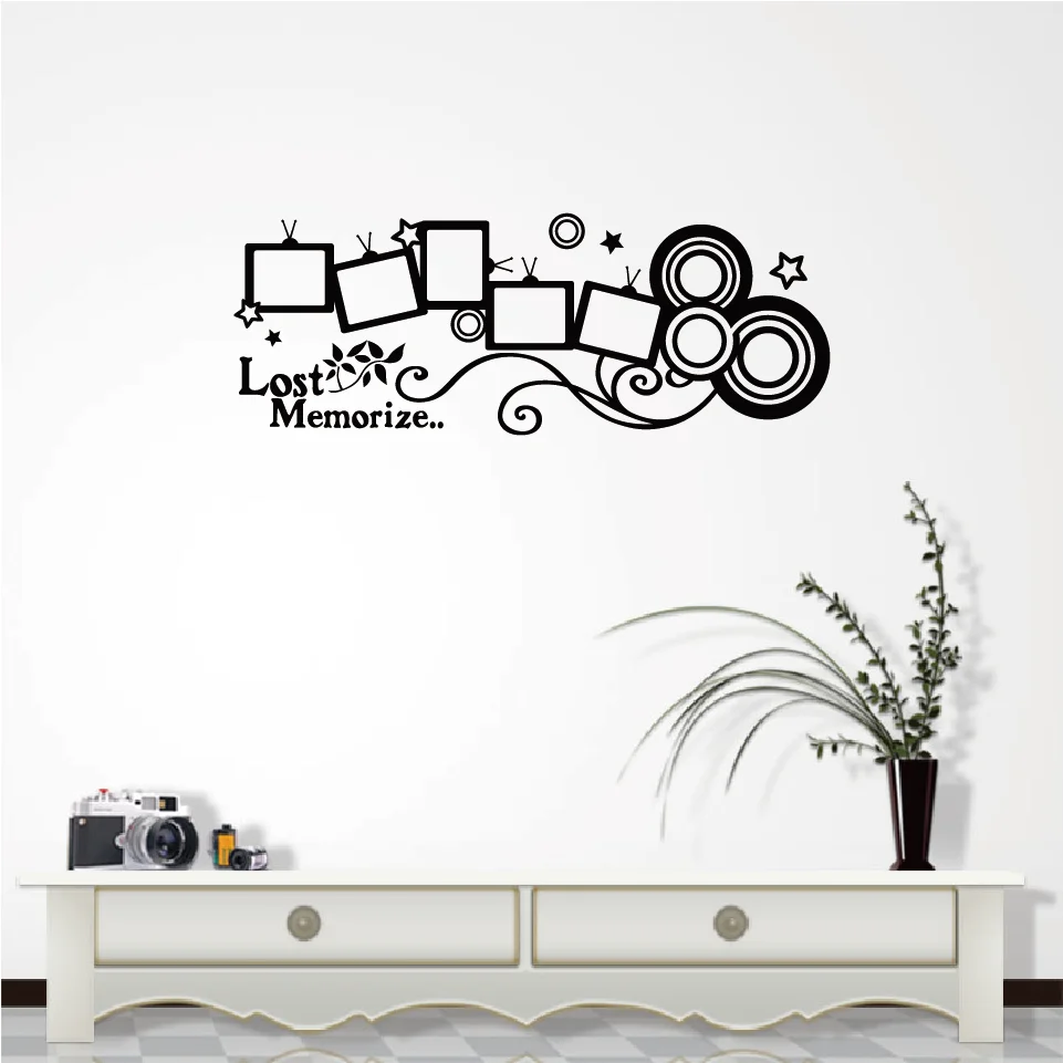 Lost memories family photo frames wall sticker