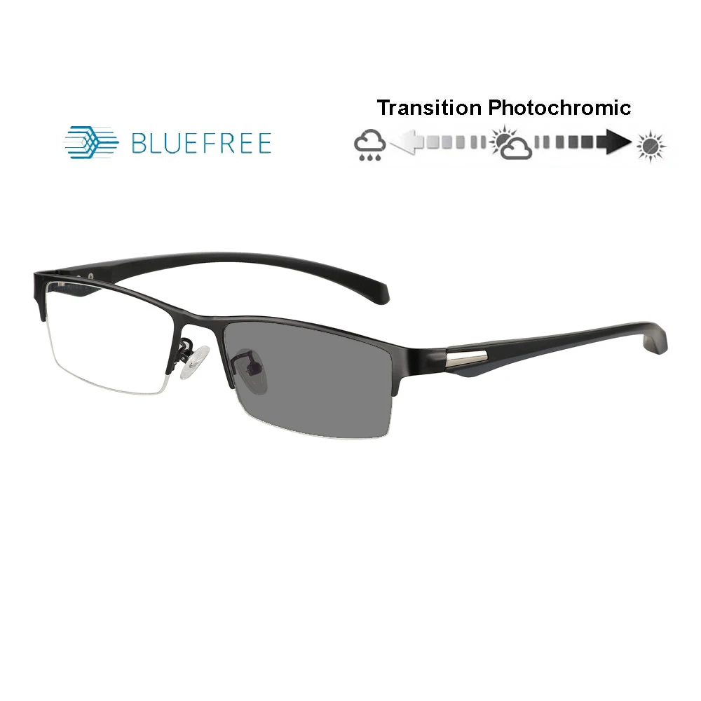 Продажа Переход фотохромные анти синий луч Компьютер очки для чтения гибкие дужки близорукость дальнозоркость UV400 Солнцезащитные очки на заказ