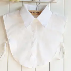 2019 одноцветное цвет поддельные воротник для женщин черный/белый Съемная рубашка блузка с лацканами Топы корректирующие свитер