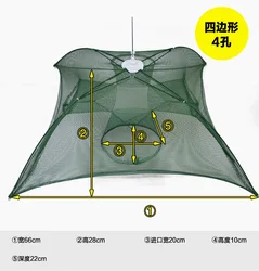 Filet pliable pour enfant, jouet de 66cm, Cage Portable, outil de poisson, crevettes, 4 trous d'entrée, piège à appât Dip 2021 