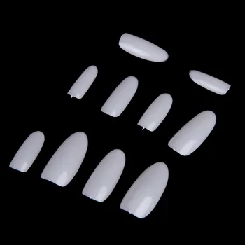 

Hot Sale 5bag*500pcs/pack Nude White Professional Oval Fake Nails Full Cover French Style DIY Women Decoration Manicure Tools
