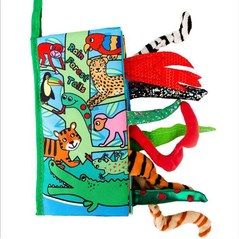 

ZSIIBO Children tear not bad tail cloth book 3D cartoon animal 2019 new baby educational toys education books newborn baby gift