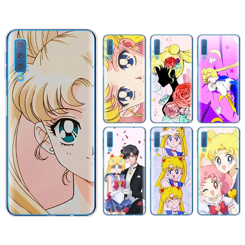 

sailor moon anime Silicone case for Samsung Galaxy A7 A6 A8+Plus A9 2018 S10 Plus S10e M20 M30 TPU Soft Phone case