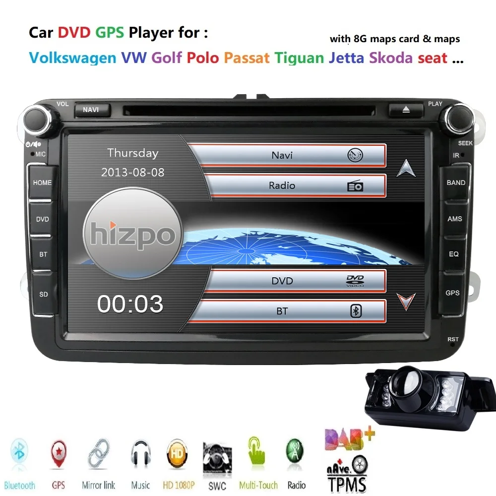 8''2Din Car DVD Player Radio GPS Navigation For VW Golf Polo Jetta Touran Mk5 Mk6 Passat B6 Stereo Bluetooth SWC RDS Mirror-Link 8''2Din Car DVD Player Radio GPS Navigation For VW Golf Polo Jetta Touran Mk5 Mk6 Passat B6 Stereo Bluetooth SWC RDS Mirror-Link