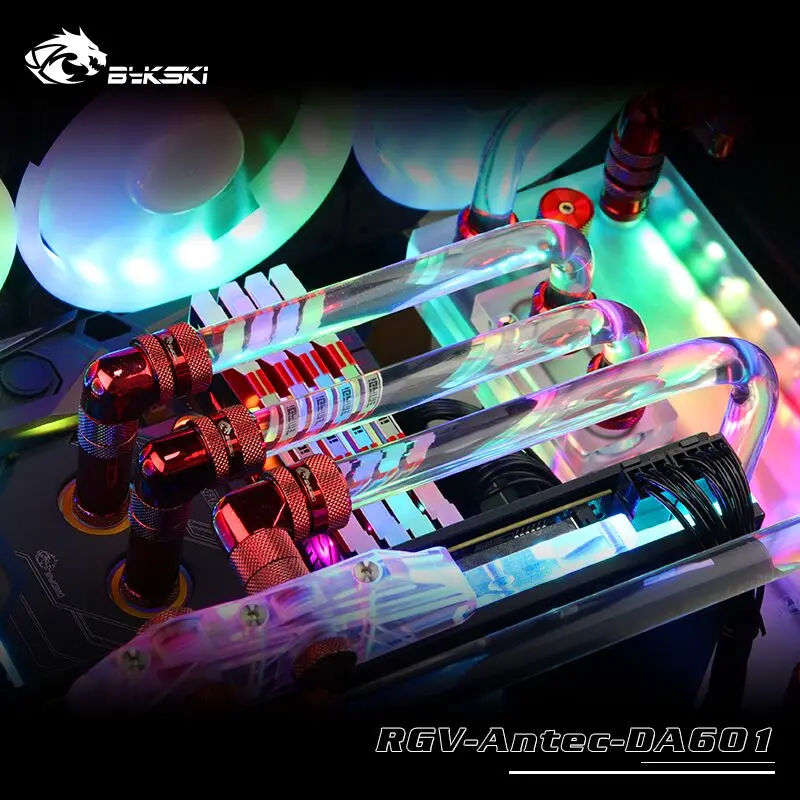  BYKSKI Acrylic Waterway Board fit Antec DA601 computer Case 5v 3pinheader support combo DDC pump RG