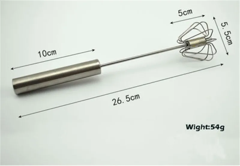 

Manual Self Turning Stainless Steel Miracle Push Magic Whisk Mixer Egg Beater