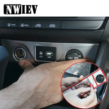 

NWIEV Auto Car Stickers For Hyundai Tucson 2017 2016 2015 Console Dashboad Engine Power Button Cigarette Panel Trim Accessories