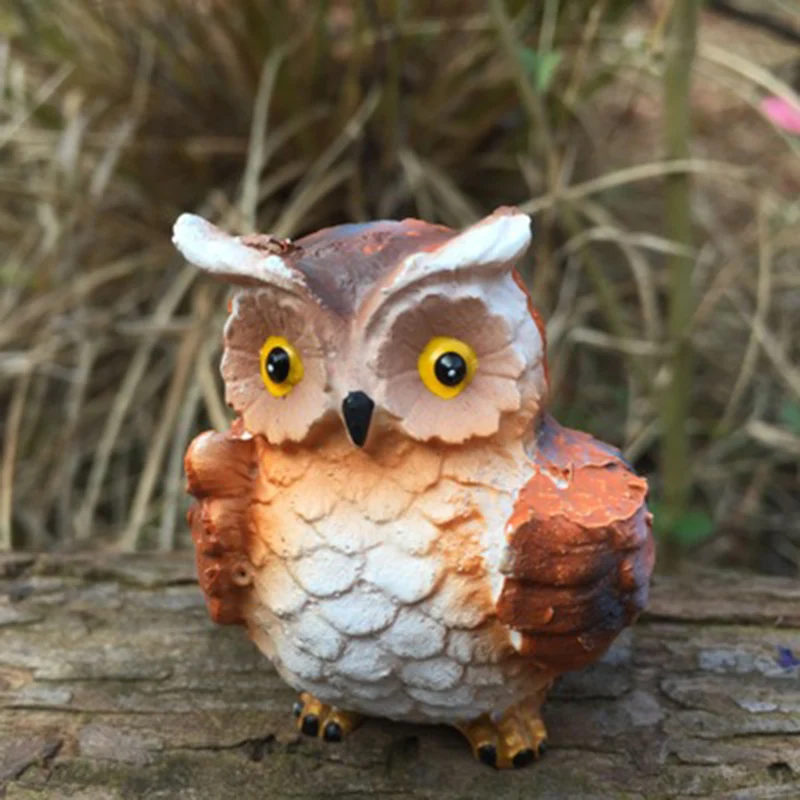 

ZOCDOU 2 Pieces Night Owl Bird Fly Cat Model Small Statue Little Figurine Crafts Figure Ornament Miniatures Zakka Desk Display