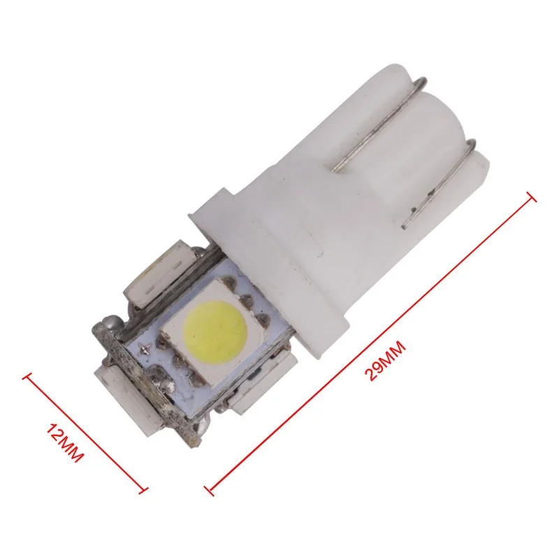 10 шт. супер яркие 12 В постоянного тока T10 LED W5W 5050 5SMD 192 168 194 белые светодиодные