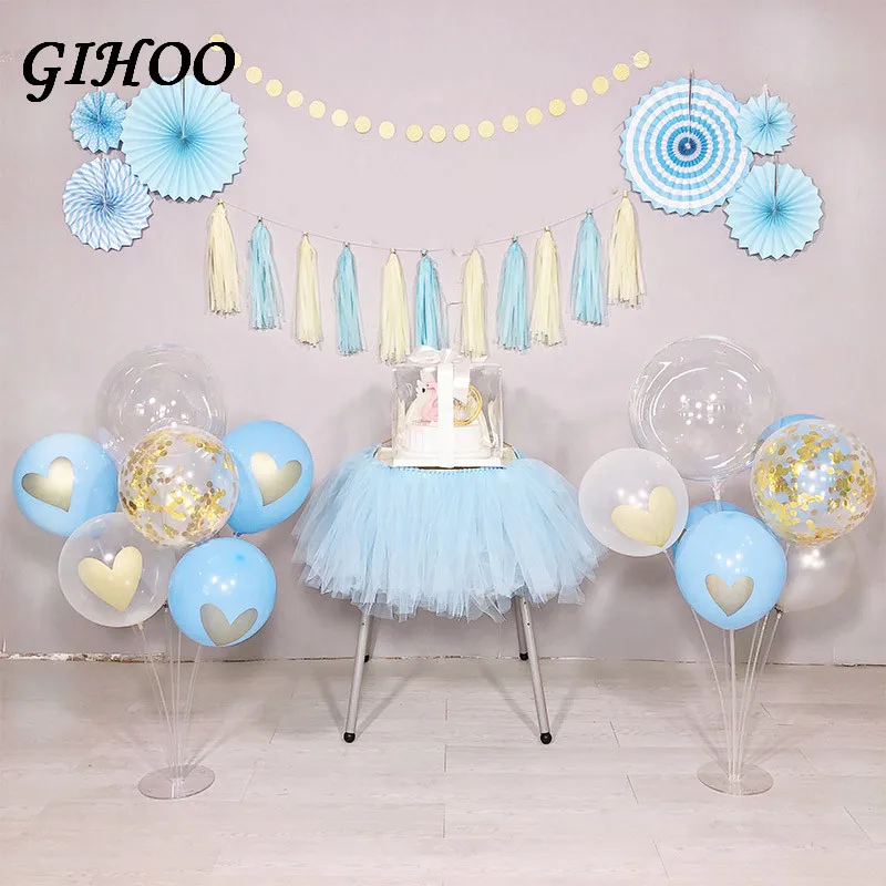 GIHOO 1 м пачка Тюлевая оборка для стола Baby Shower украшения для стульев домашний вечерние текстиль вечеринок розовый синий событие вечерние