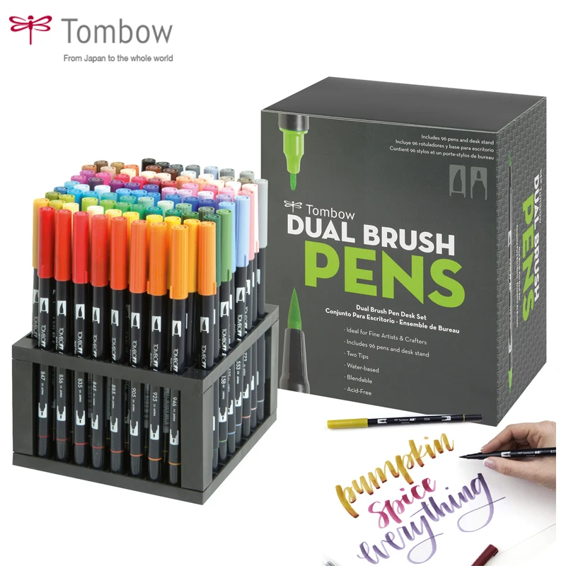 Tombow Abt набор из двух кистей 96 цветов художественный маркер с подставкой мягкая
