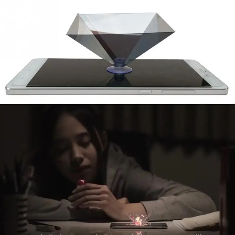 Миниатюрный дисплей 3D Голограмма плоский складной видео проектор для смартфона