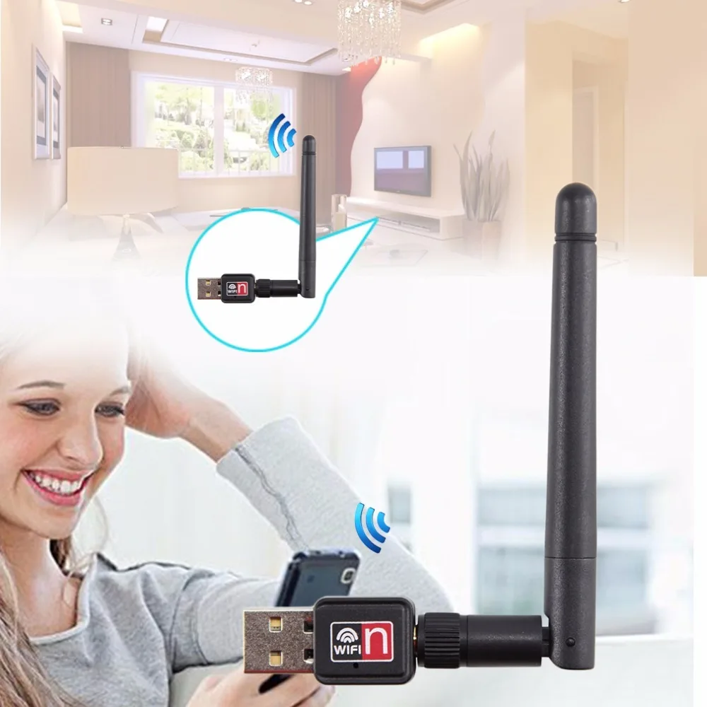 Горячая мини ПК wifi адаптер 150 м Wi-Fi антенна с USB Беспроводная компьютерная Сетевая Карта 802.11n/g/b LAN+ антенна Продвижение