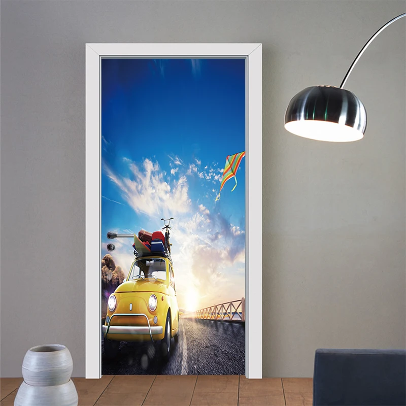 2 قطعة/المجموعة سحابة سيارة طائرة ورقية الباب ملصقات المشهد نمط خلفيات نوم غرفة المعيشة للماء الشارات ديكور المنزل