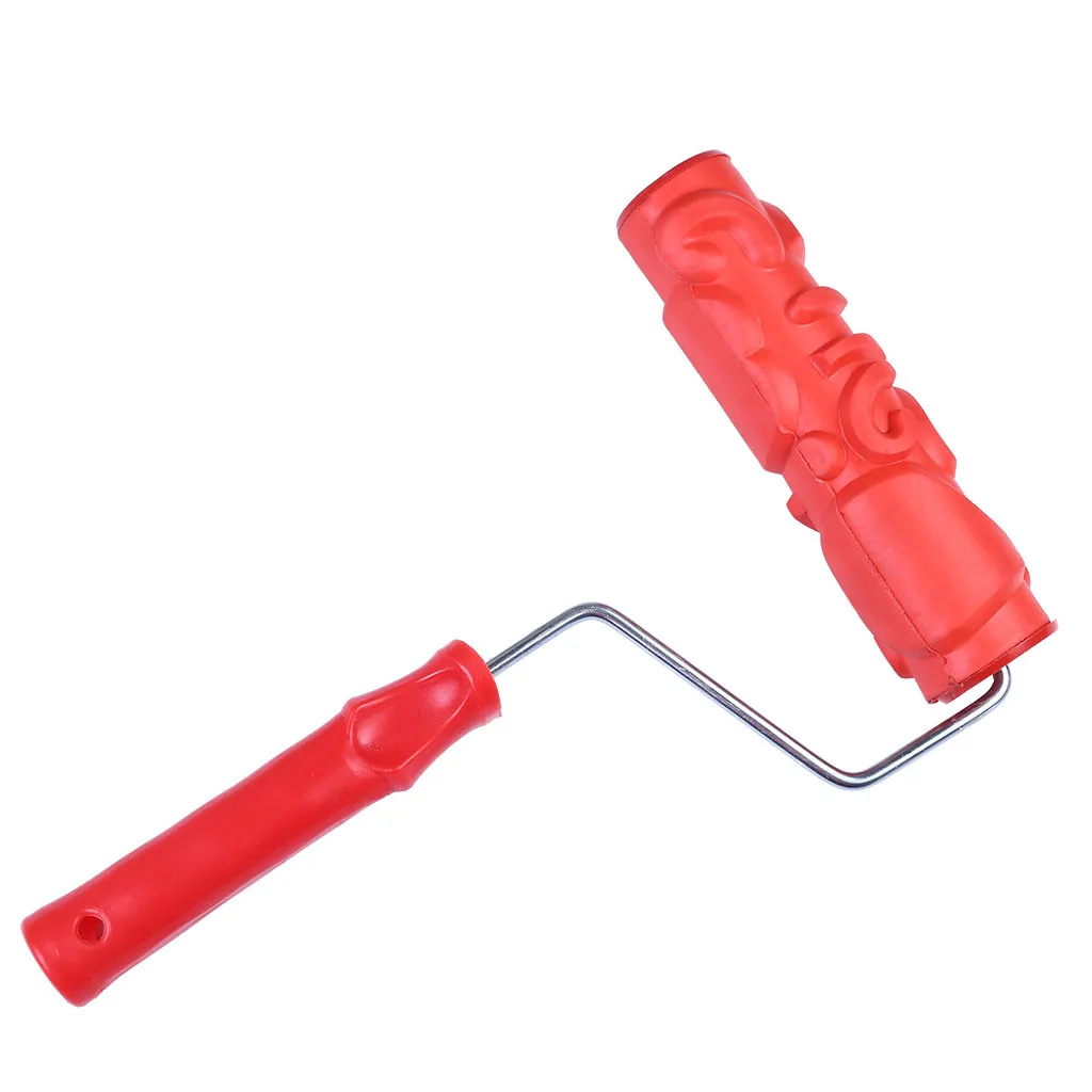 

Blocky 7'' Embossing Paint Rubber Roller Painting Brush Sleeve+Handle Wall Decor Tools Handle embossed wood grain roller