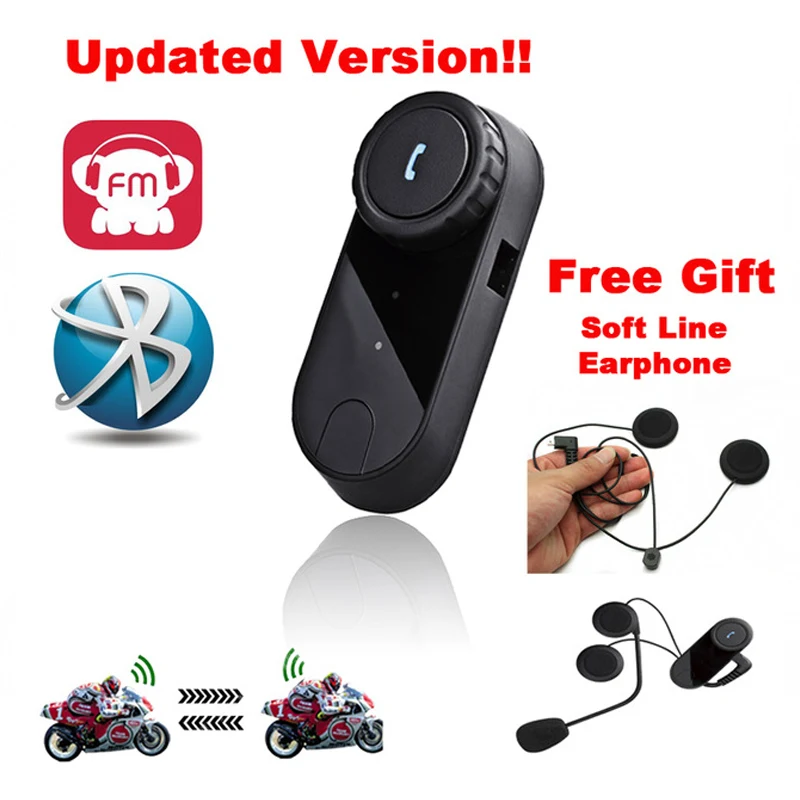

Latest FDC 800m BT interphone bluetooth motorcycle Motorbike helmet intercom Headset speaker + free Soft Earpiece