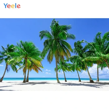 

Yeele Beach Seaside Photography Backdrops Palm Tree Tropical Scenery Wedding Custom Photographic Backgrounds For Photo Studio