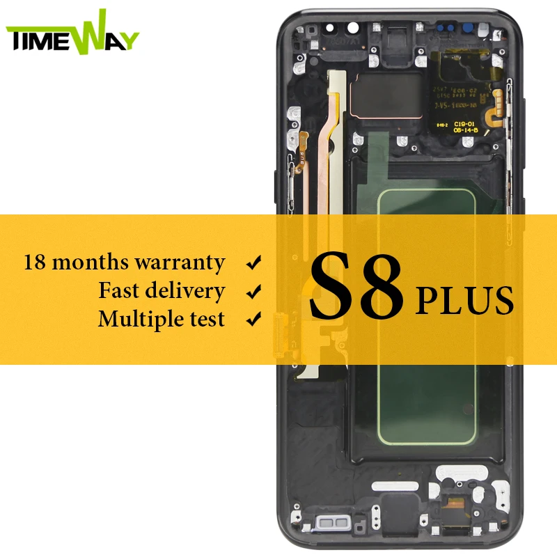 

For Samsung S8 Plus LCD Dispaly Super AMOLED With Frame With Touch Screen Assembly Tested LCD For Samsung S8 Plus G955 Screen