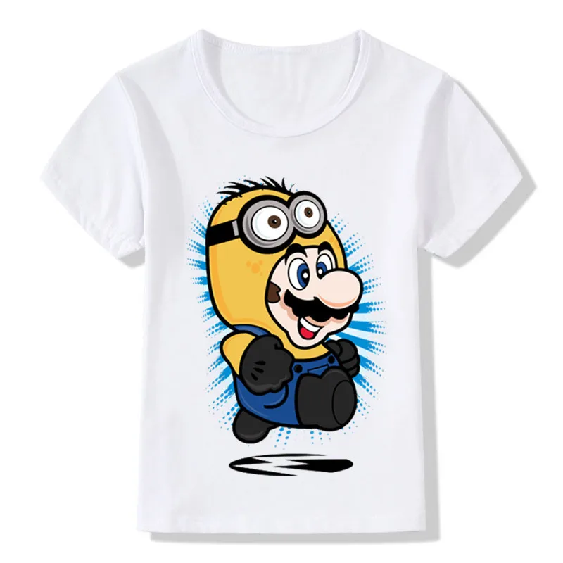 

Children Funny Cosplay Mario Print T-shirt Boys and Girls Summer Short Sleeve Tops Kids Cartoon Cute Baby Tshirt,-2047