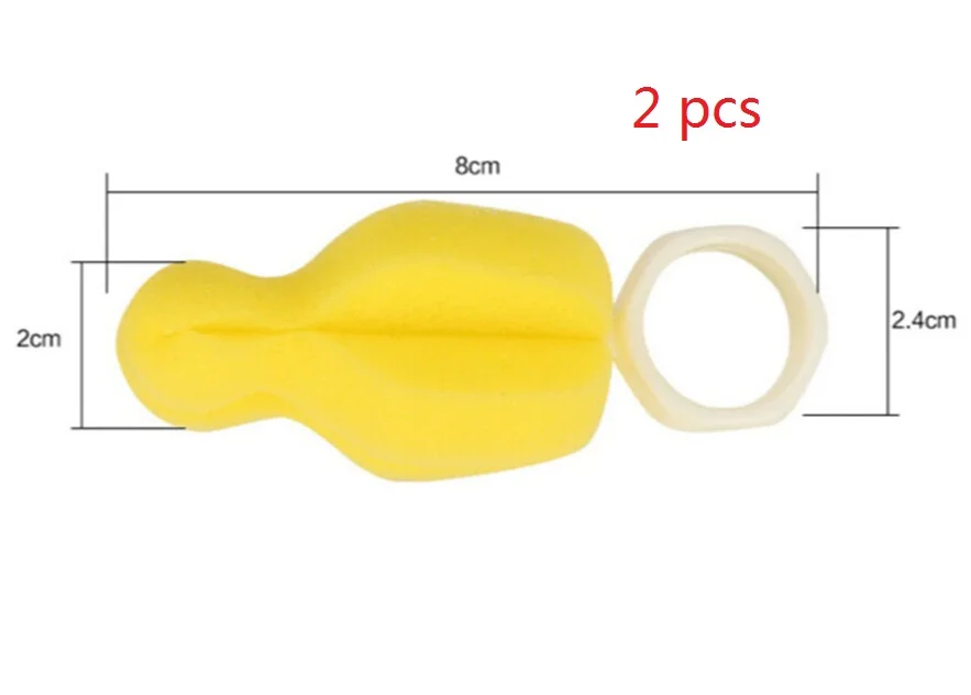 2/4 шт 360 градусов вращающаяся губка желтая детская соска щетка для младенцев Чистящая бутылочка для кормления щетка для младенцев очиститель соски - Цвет: 2 pcs