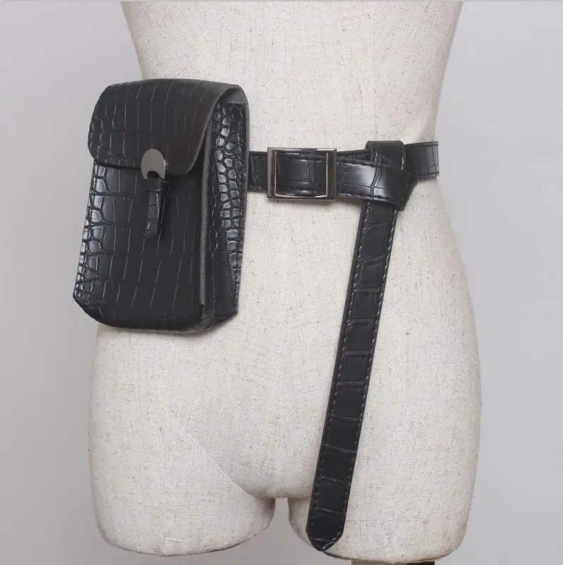 Mihaivina женский съемный кожаный чехол на пояс повседневные сумки для телефона женские портмоне Женская винтажная сумка оптом - Цвет: black