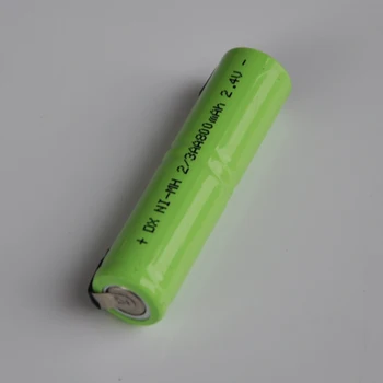 

1-2pcs 800mAh 2.4V 2/3AA rechargeable battery Pack 2/3 AA ni-mh nimh cell with welding tabs for electric shaver razor toothbrush
