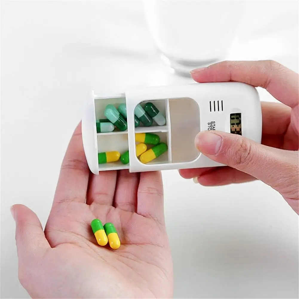 

LCD Digital 2 Grids Electric Medicine Pill Case Box with Alarm Timer Reminder