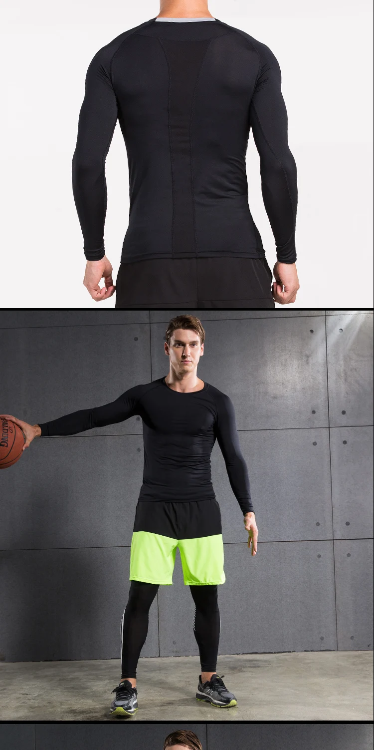 Мужские спортивные колготки стрейч тренировочные быстросохнущие воздушные Кроссовки компрессионная одежда баскетбольная одежда для фитнеса мужская рубашка