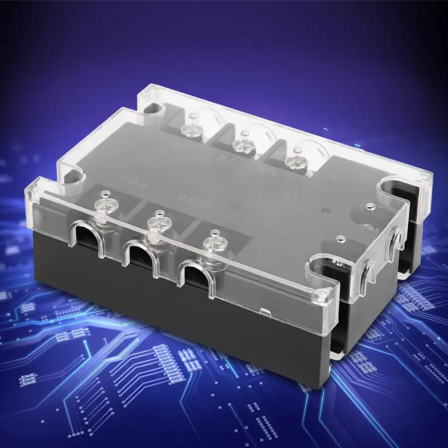 

SSR 40A AC-AC Solid State Relay 3-Phase Input 90-250VAC Load 24-480VAC TSR-40AA-H white shell