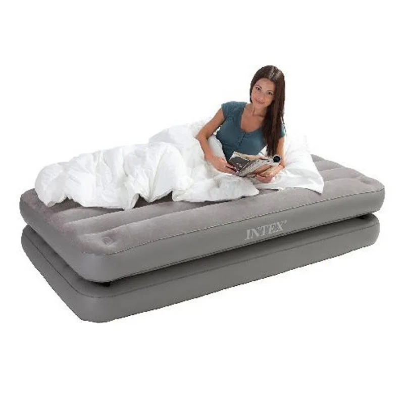 INTEX 67743 99*191*46CM Striped Double Layer Separable Inflatable Mattress Air Bed Picnic Beach