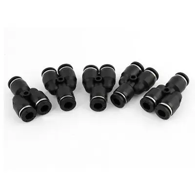 5 Pcs 6mm to Y Shaped 3 Ways Quick Joint Air Pneumatic Fitting Black | Обустройство дома