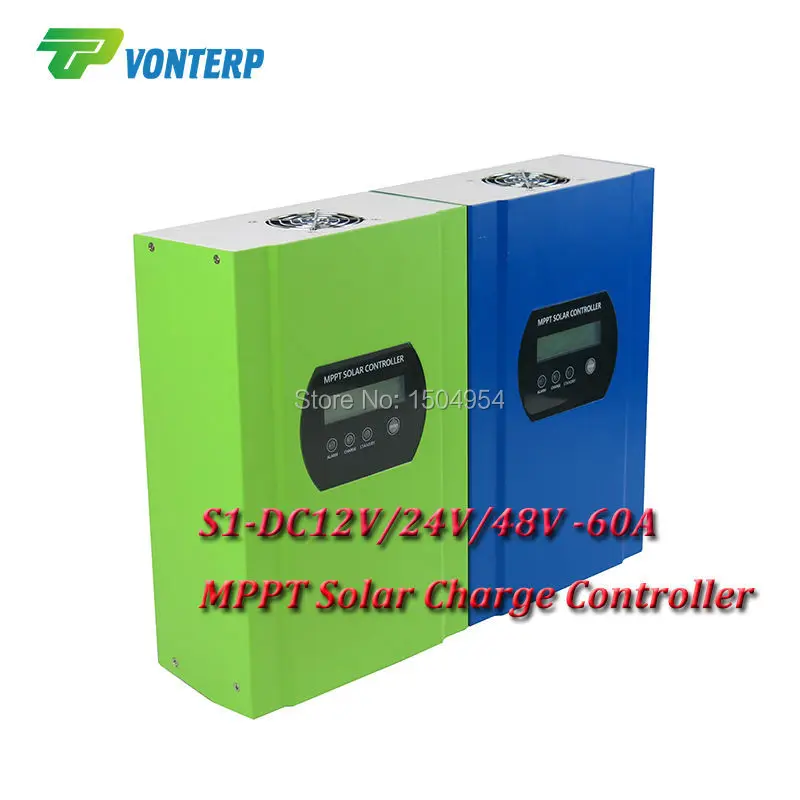 

To Asia Japan Automatical Recognition MPPT Solar Charge Controller DC12V/24V/48V auto work 60A for PV Panels Systems