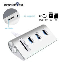 Rocketek Мульти usb 3,0 концентратор 3 порта адаптер сплиттер интерфейс питания SD/TF кард-ридер для MacBook Air компьютер Ноутбук аксессуары