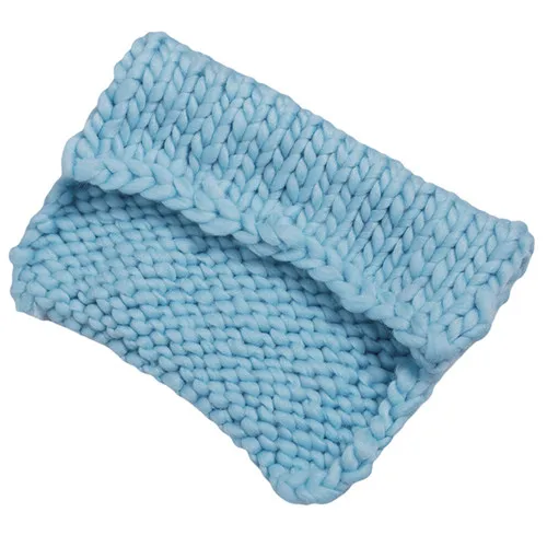 baby Crochet Basket Braid Photo Background High Quality Newborn photography props Blanket Swaddling stretch yarn hat Photo Props - Цвет: blue