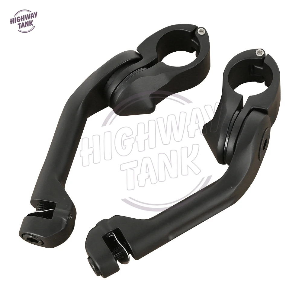 1 1/4" 32mm Matte Black Motorcycle Highway Engine Guard Bar Foot Peg