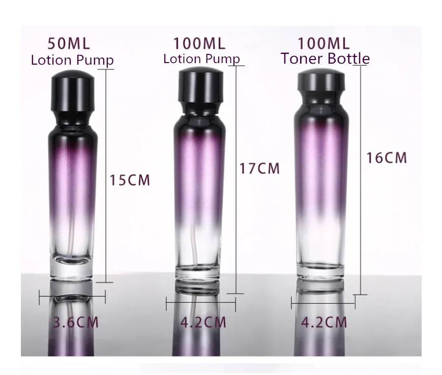 100ml 50ml 30ml 30g 50g Toner Bottle Essence Lotion Pump Glass Dropper Bottle Cream Jar Cosmetic Container Refillable Bottle (11)