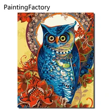 Картина в рамке по номерам милая сова Сделай Сам цифровая картина маслом цветные цифры на холсте домашнее расписанное вручную украшение Современные настенные картины