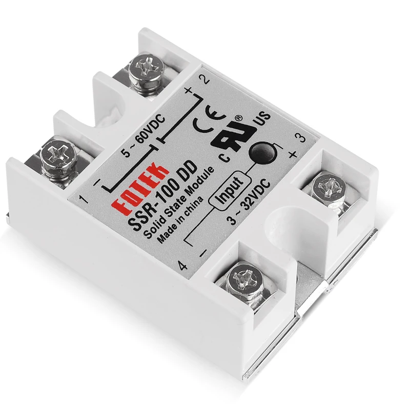 SINOTIMER твердотельный модуль реле DC-DC однофазный SSR 60A 80A 100A ток 3-32 в 5 в 12 В DC до 5-60 в DC нагрузки без крышки