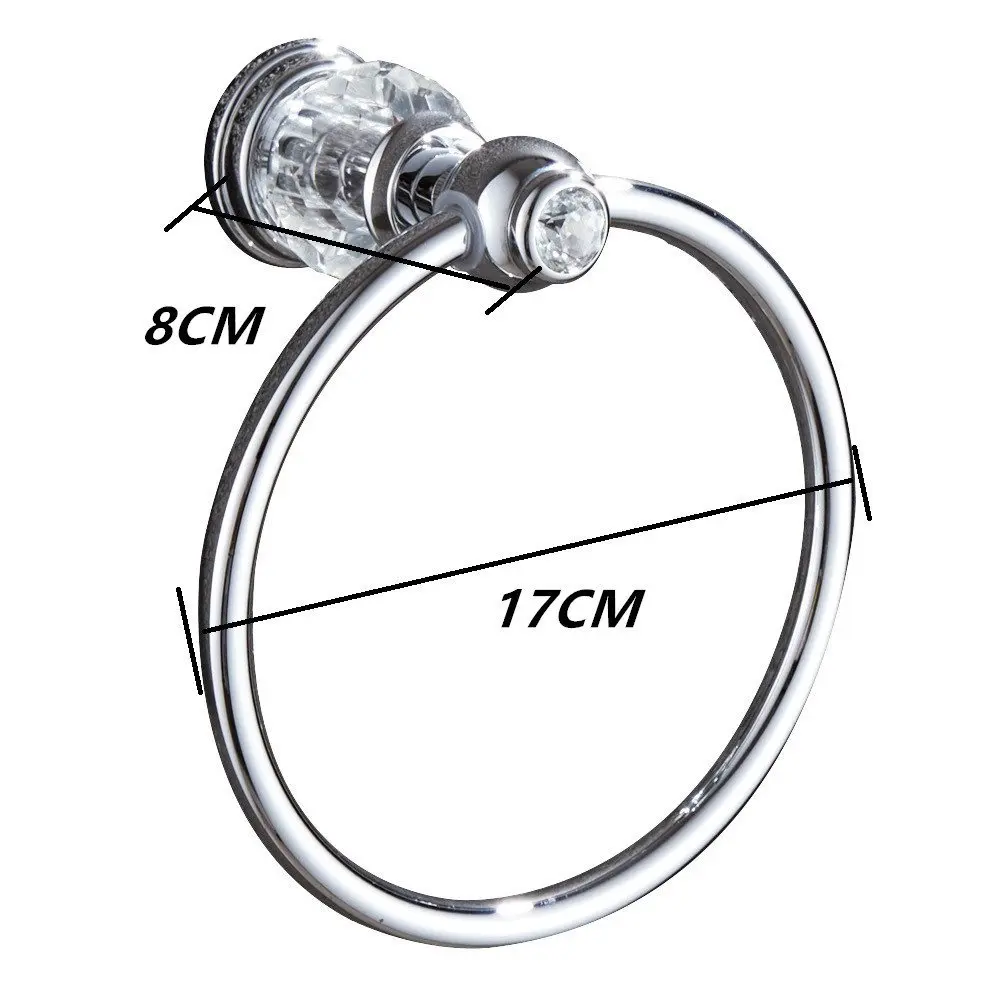 Leyden роскошный хрустальный держатель для полотенец Держатель для полотенец Настенный хромированный медный держатель для полотенец для ванной комнаты круглые аксессуары для ванной комнаты